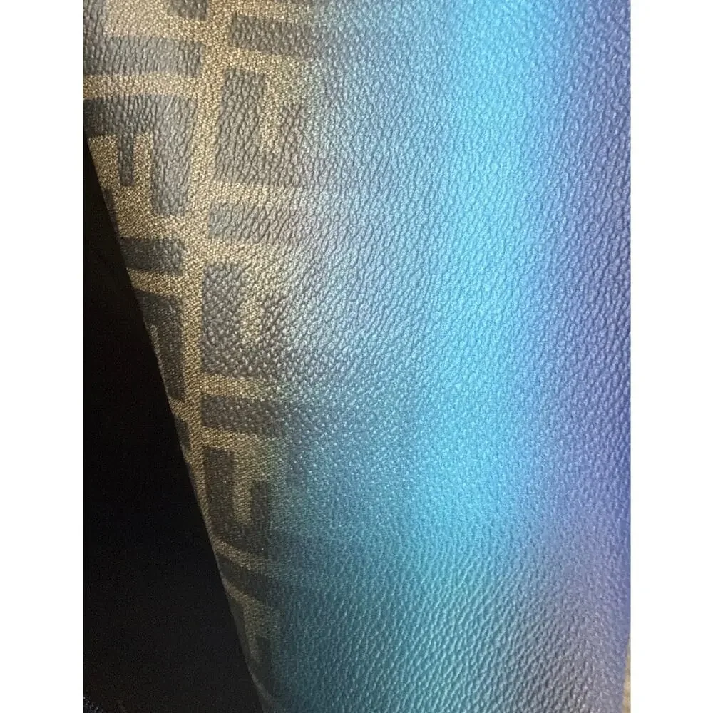 Fendi Ombre Zucca Spalmati Medium Roll Tote Tobacco Turquoise EUC - Picture 9 of 11